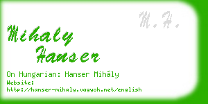 mihaly hanser business card